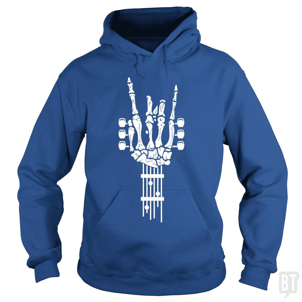 Rock & Roll Skeleton Guitar Music Lover Gift Hoodie