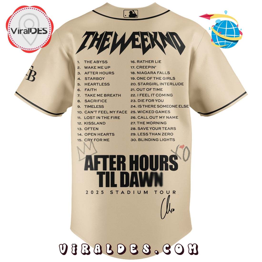 Tampa Bay Rays x The Weeknd After Hours Til Dawn Baseball Jersey