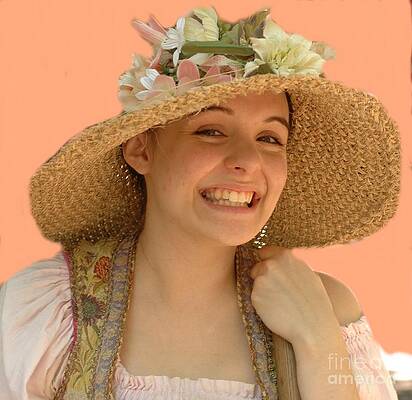 The Girl With The Straw Hat Print