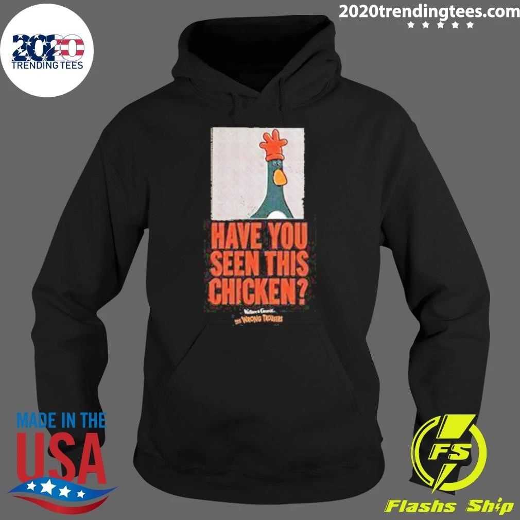 Wallace & Gromit Have You Seen This Chicken Feathers McGraw Wanted Shirt