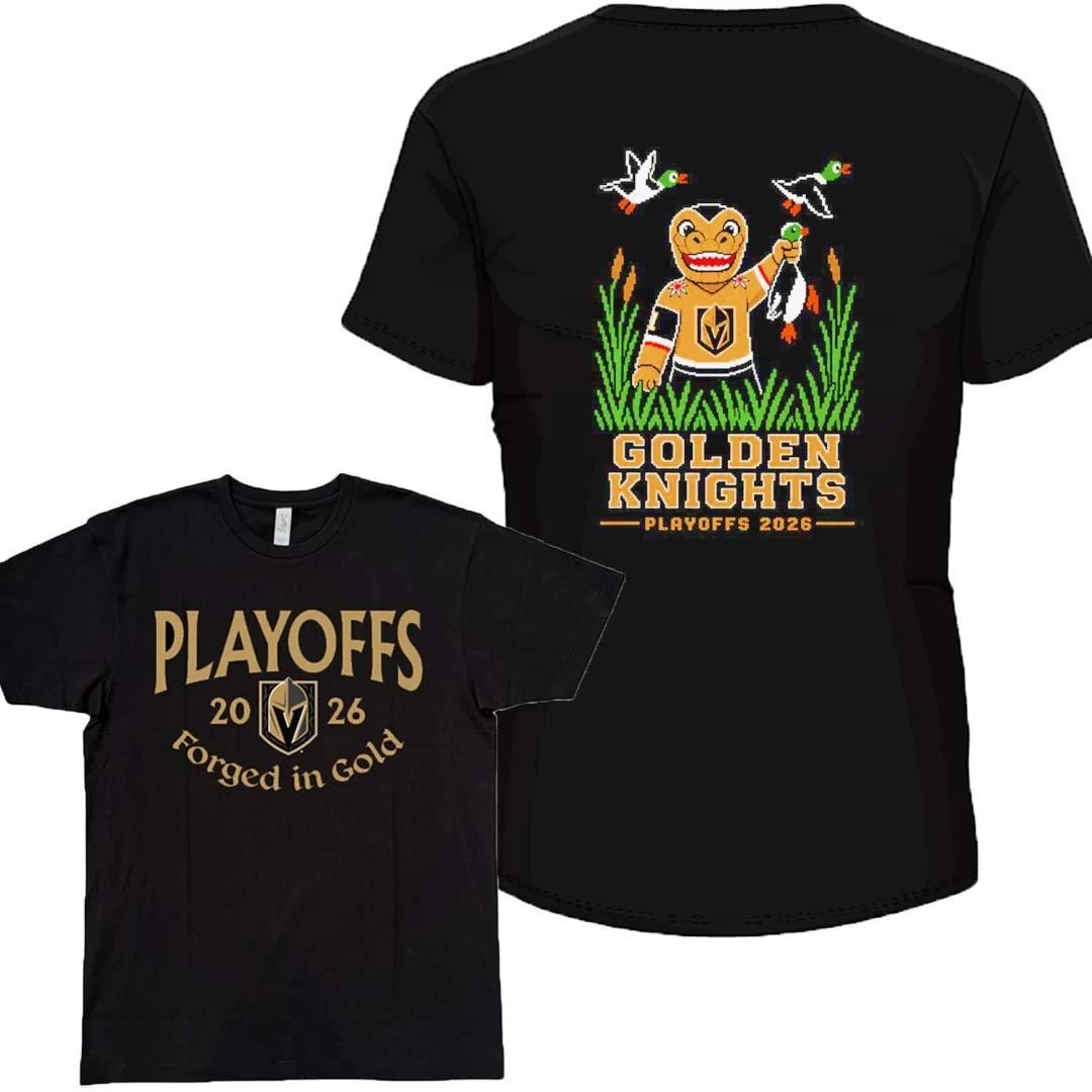 Vegas Golden Knights Duck Hunting Playoffs 2026 front and back shirt