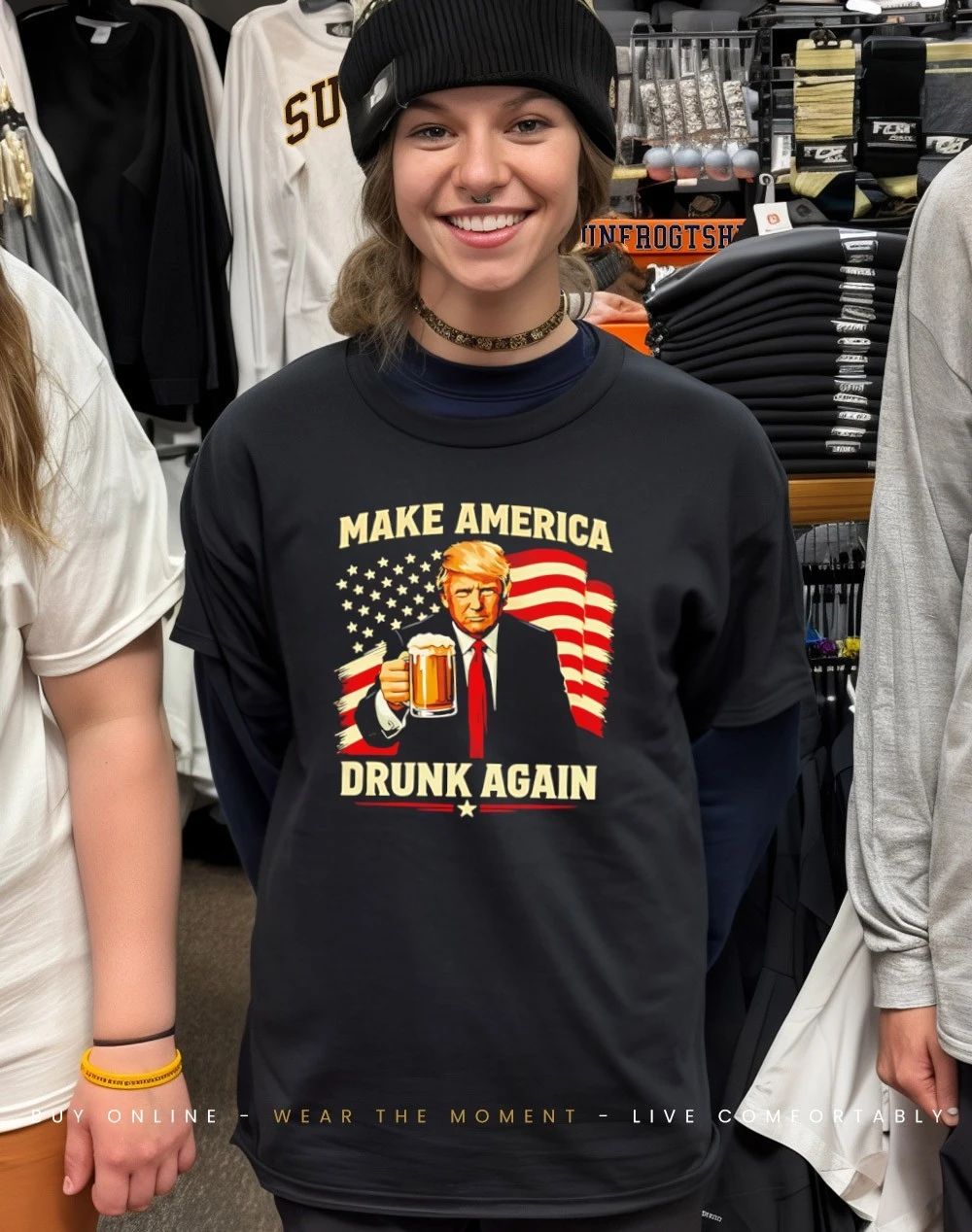 Make America Drunk Again Funny Trump Patriotic Graphic shirt
