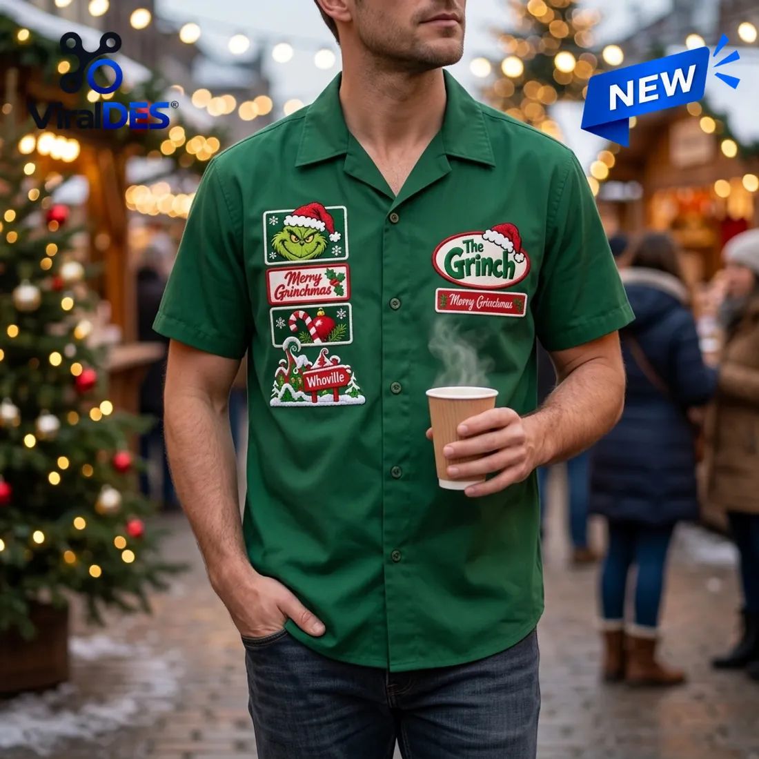 The Grinch Green Christmas Bowling Hawaiian Shirt