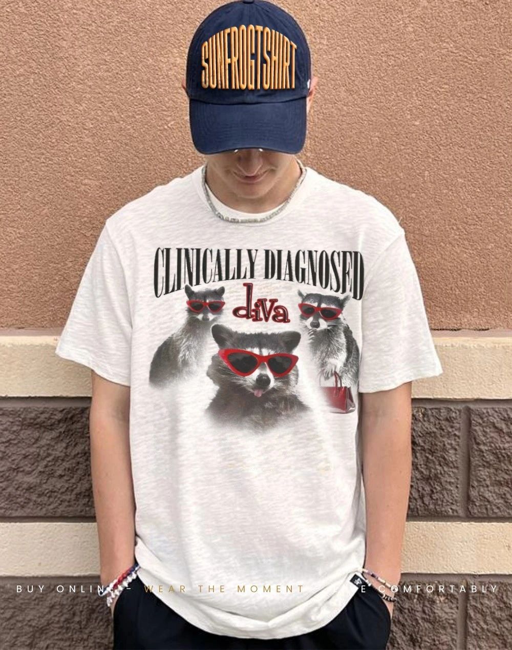 Raccoon clinically diagnosed diva shirt