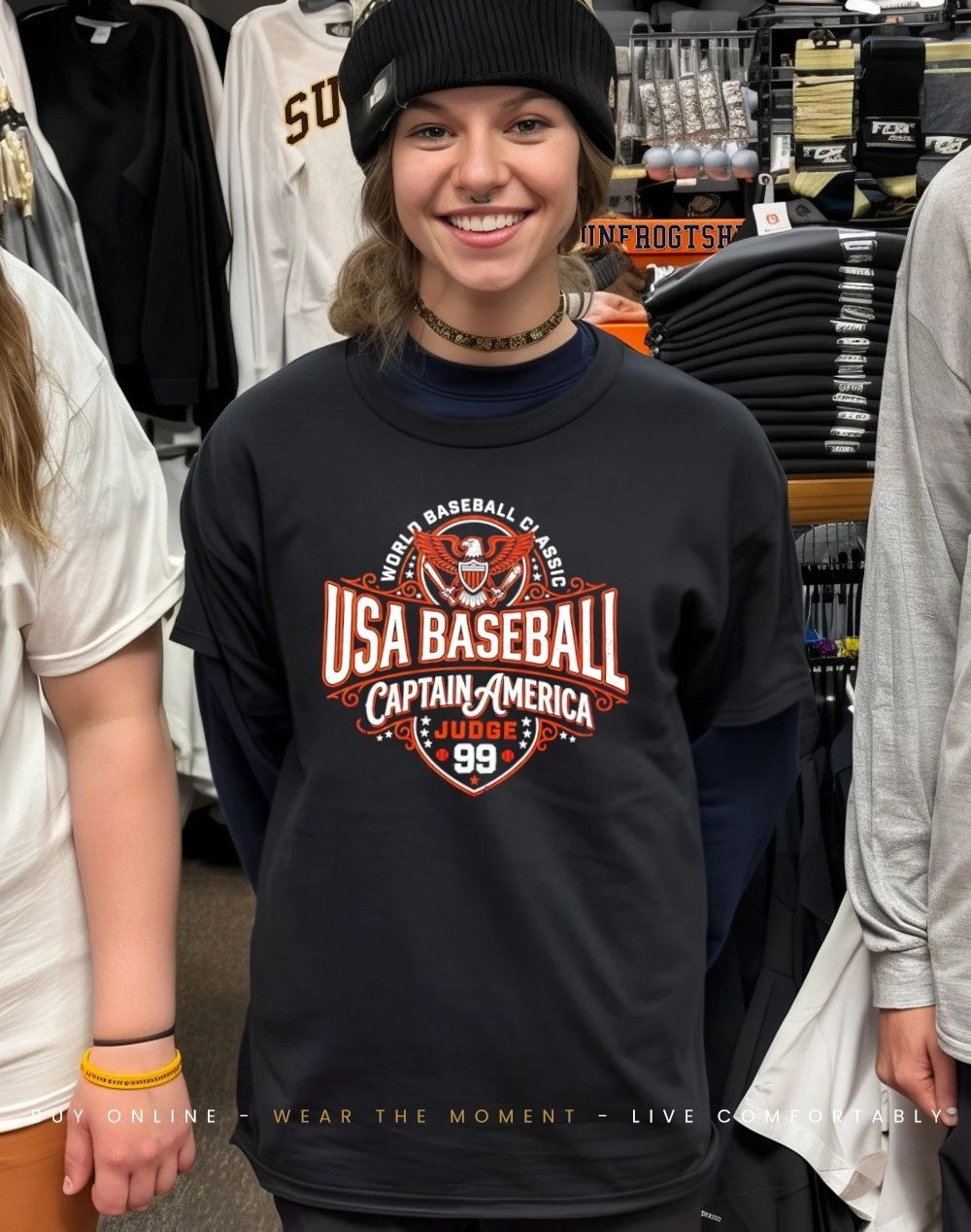 Aaron Judge Yankees USA Baseball Captain America Crest Judge 99 shirt