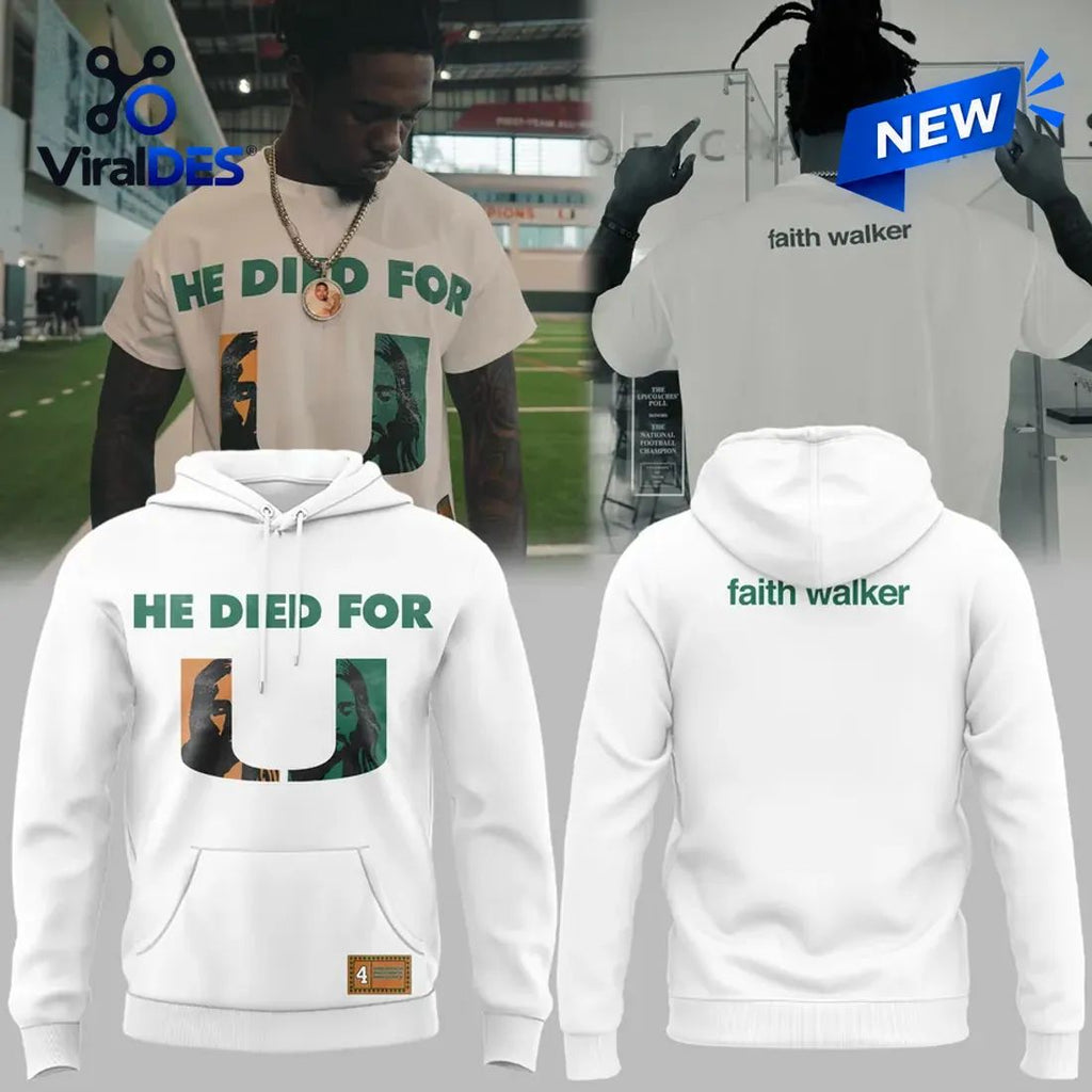 Faith Walker He Died For Us White Hoodie