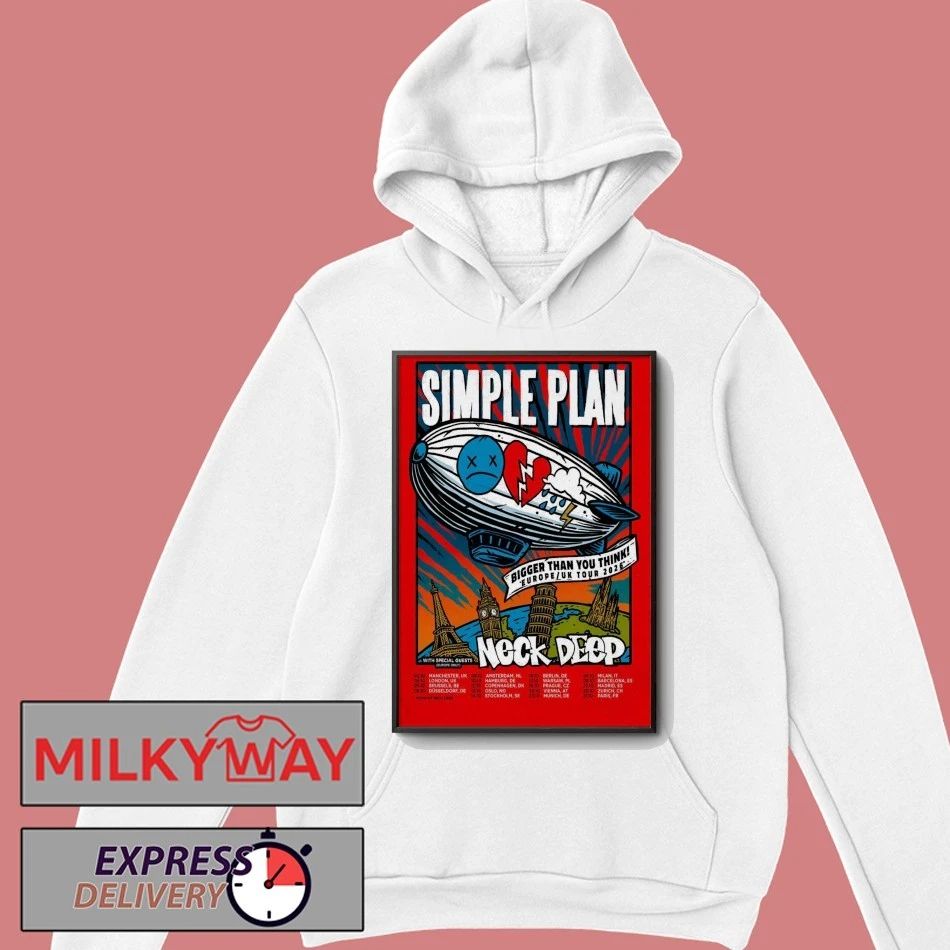 Simple Plan With Neck Deep EU-UK Tour 2026 Bigger Than You Think Poster shirt