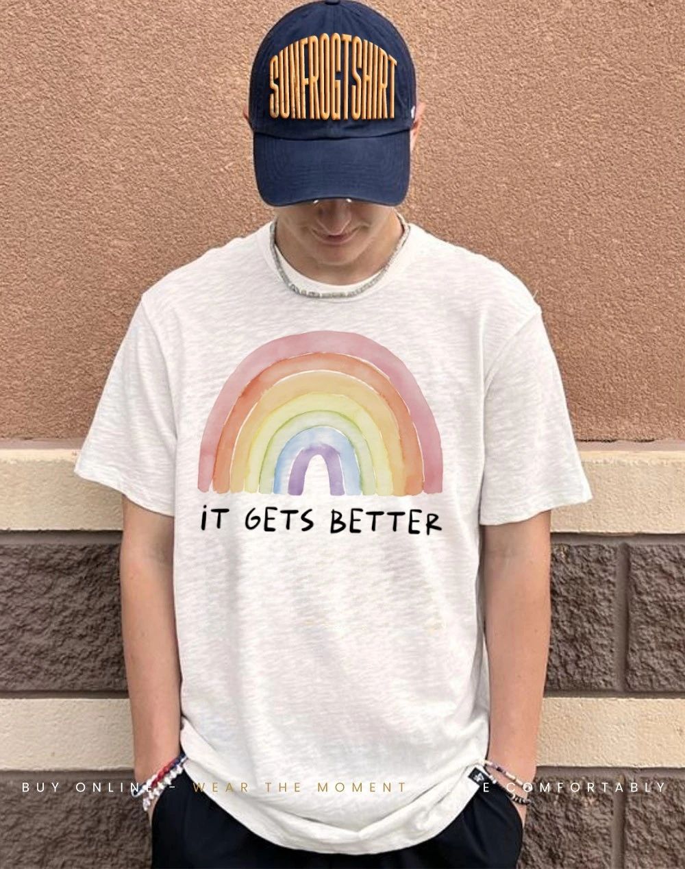 It gets better rainbow water color shirt