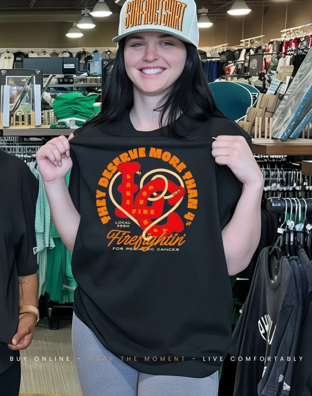 Lake County Firefighters L3990 Pediatric Cancer they deserve more than 4 shirt