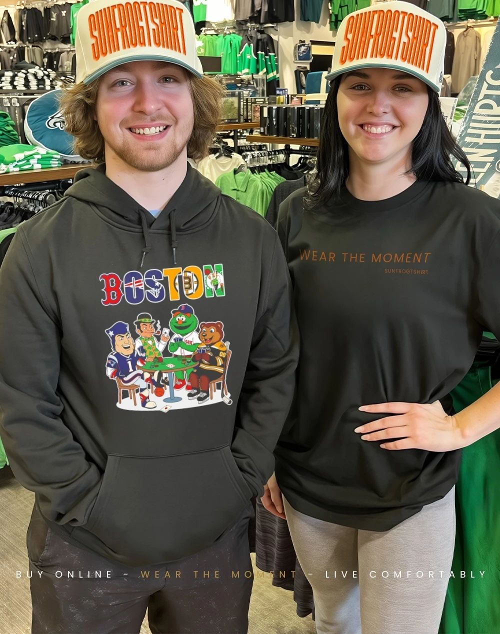 Boston sports mascot playing poker shirt