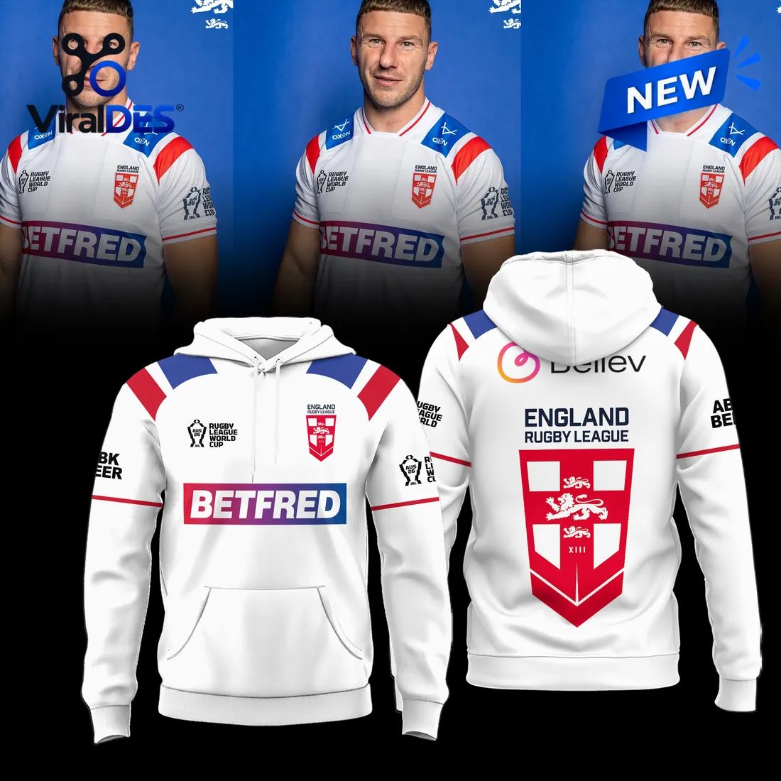 England Rugby World Cup 2026 White Hoodie
