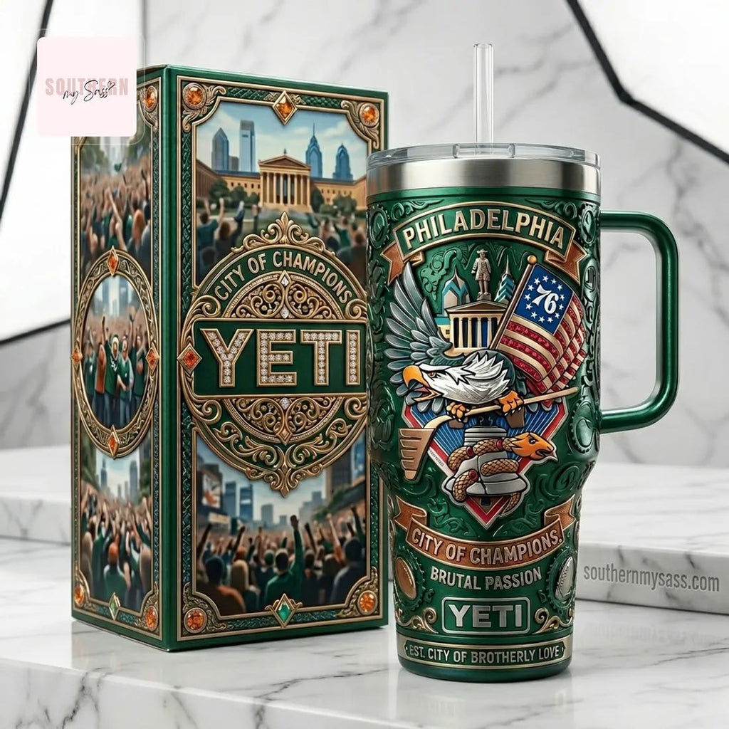 Philadelphia City of Champions 40oz Insulated Tumbler with Handle