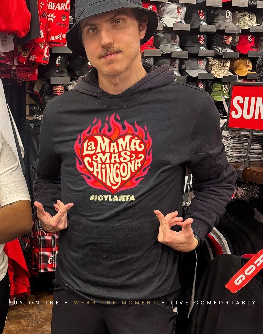 La Mamá Mas Chingona heart fire shirt