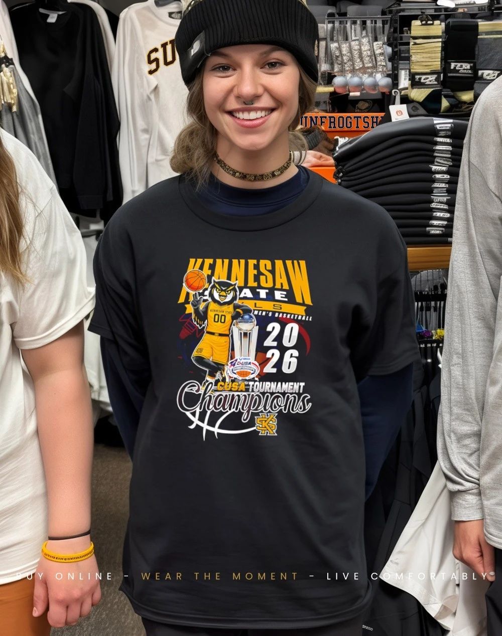 Kennesaw State Owls 2026 CUSA Men’s Basketball Tournament Champions mascot shirt