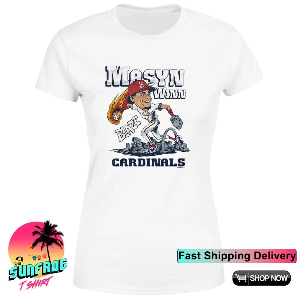St. Louis Cardinals Masyn Winn Blaze signature caricature shirt