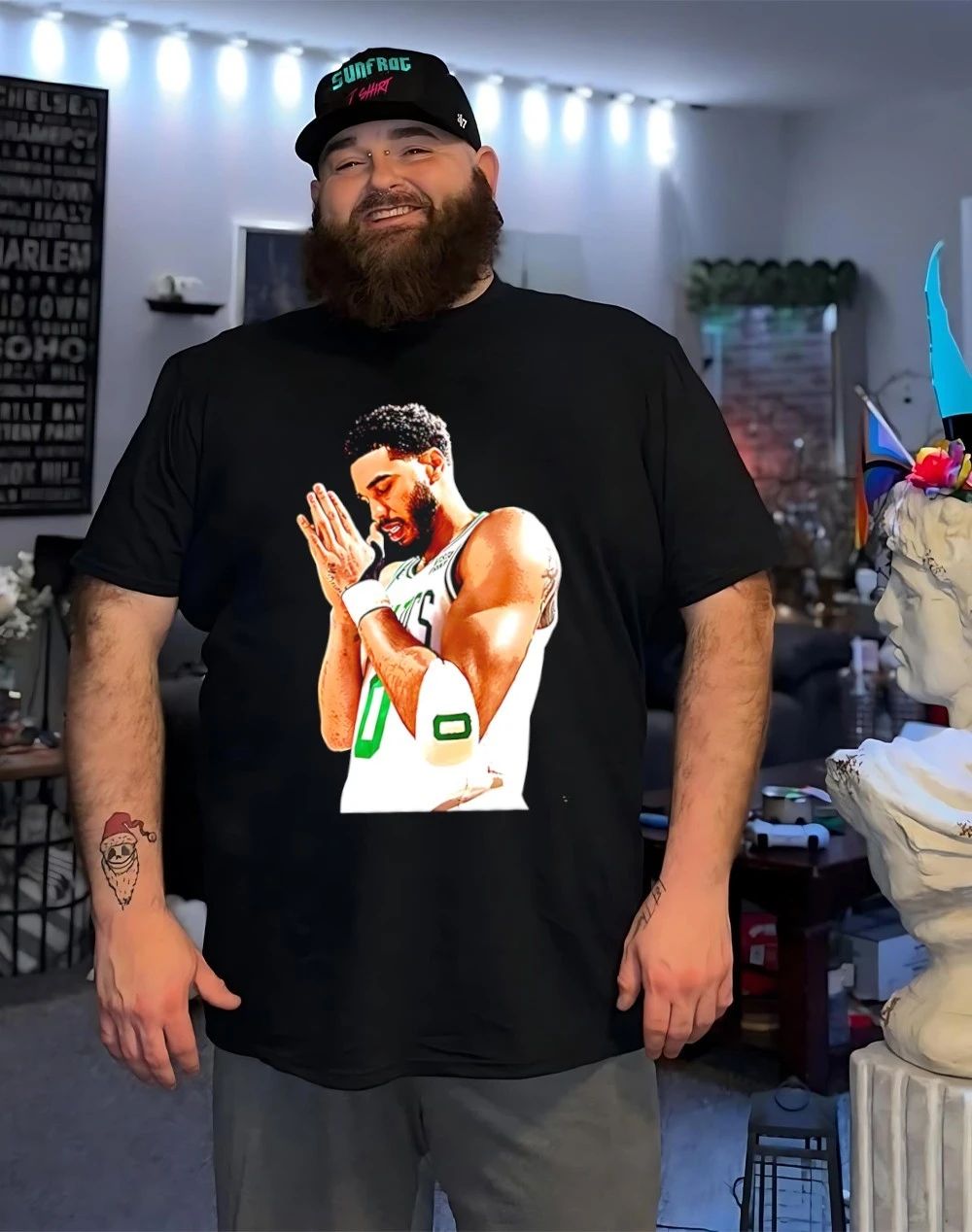 Jayson Tatum Boston Celtics pray graphic shirt