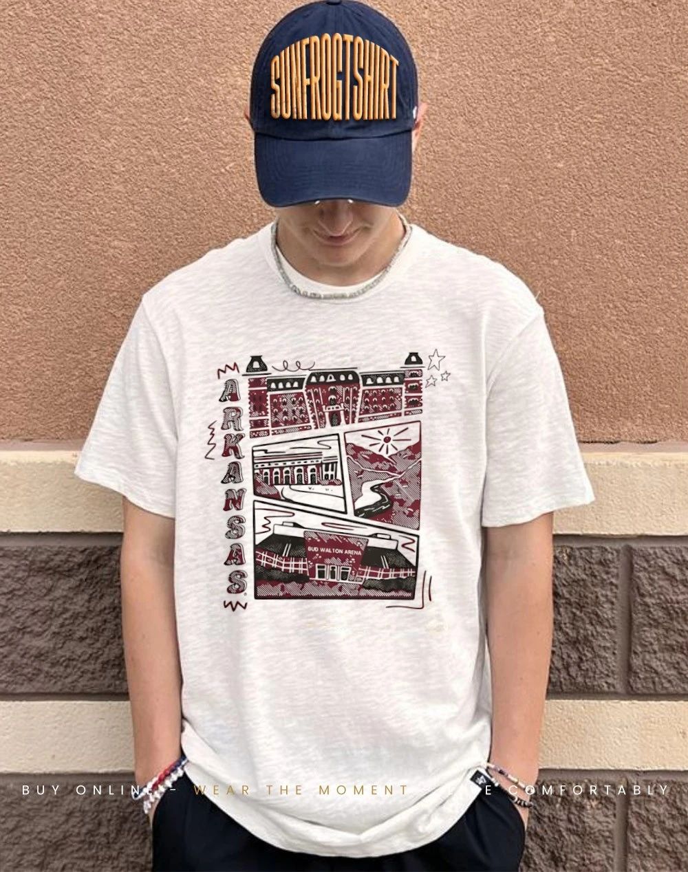 Arkansas Campus Landmarks comic paint shirt