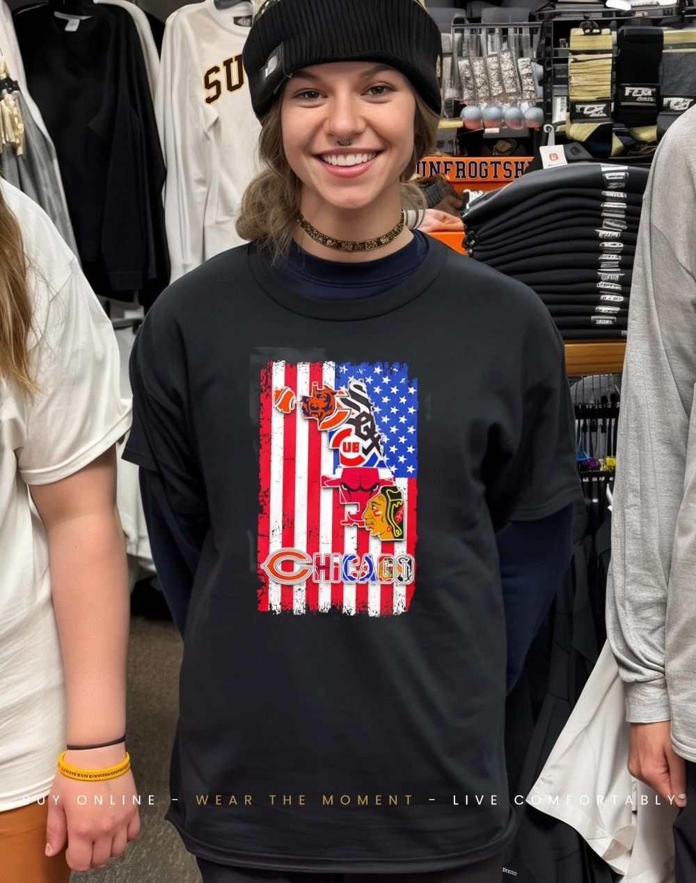 Chicago teams on the American flag shirt