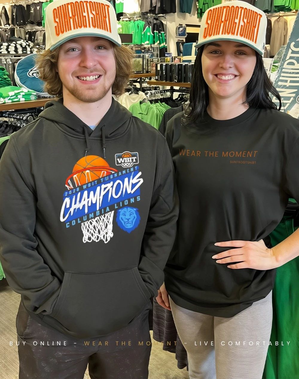 Columbia Lions 2026 WBIT Tournament Champions shirt