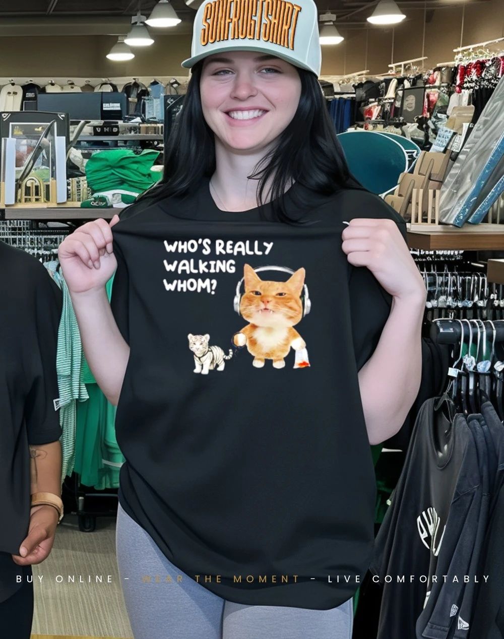 Cat who’s really walking whom funny shirt