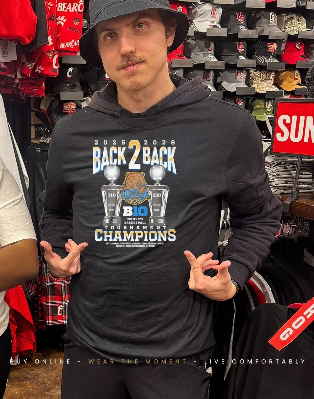 Ucla Bruins 2025 2026 back 2 back Tournament Champions trophies shirt