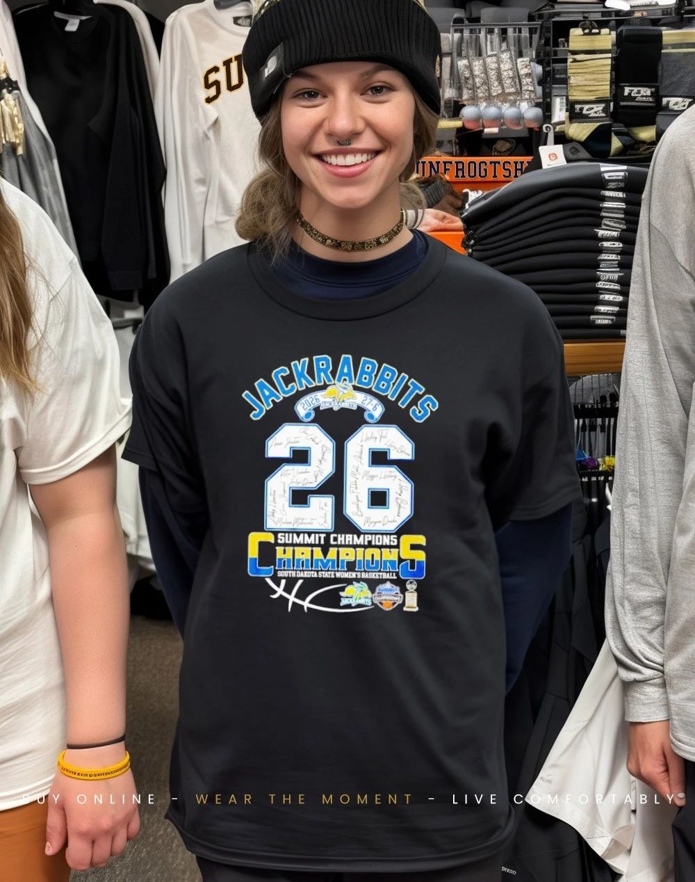 South Dakota State Jackrabbits women’s basketball 2026 27-6 Sumit Champions signatures shirt