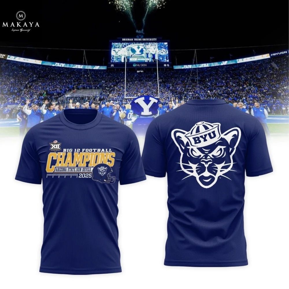 BYU Cougars Big 12 Championship 2025 Champions Celebrating Shirt