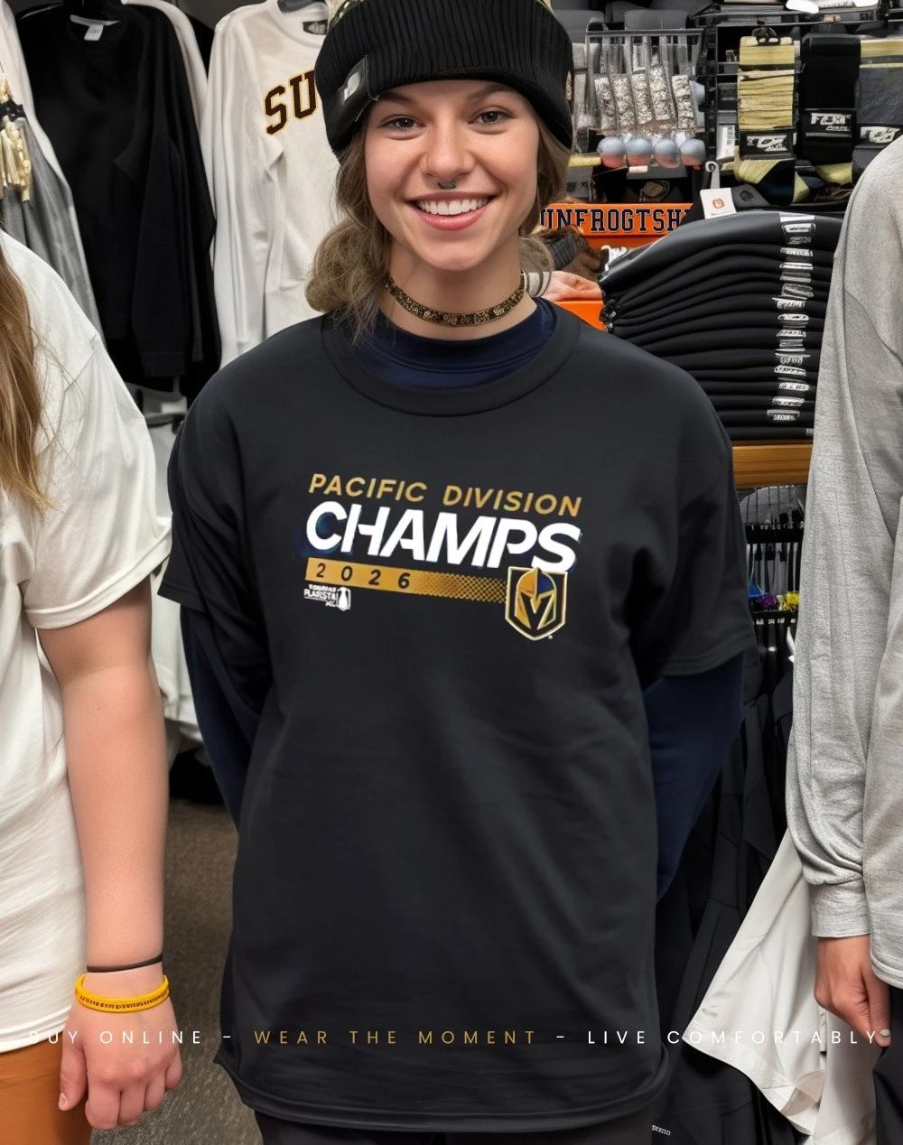 Vegas Golden Knights 2026 Pacific Division Champions logo shirt