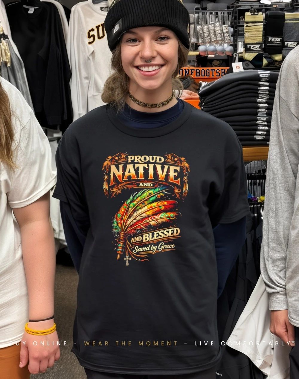 Proud Native American tribes and blessed saved by Grace shirt