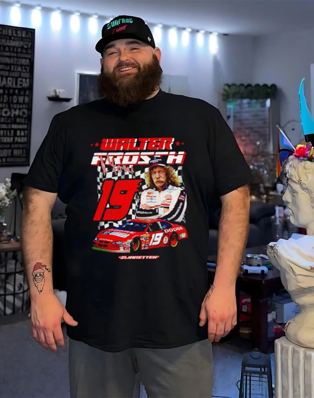Walter Frosch Nascar no 19 signature graphic shirt