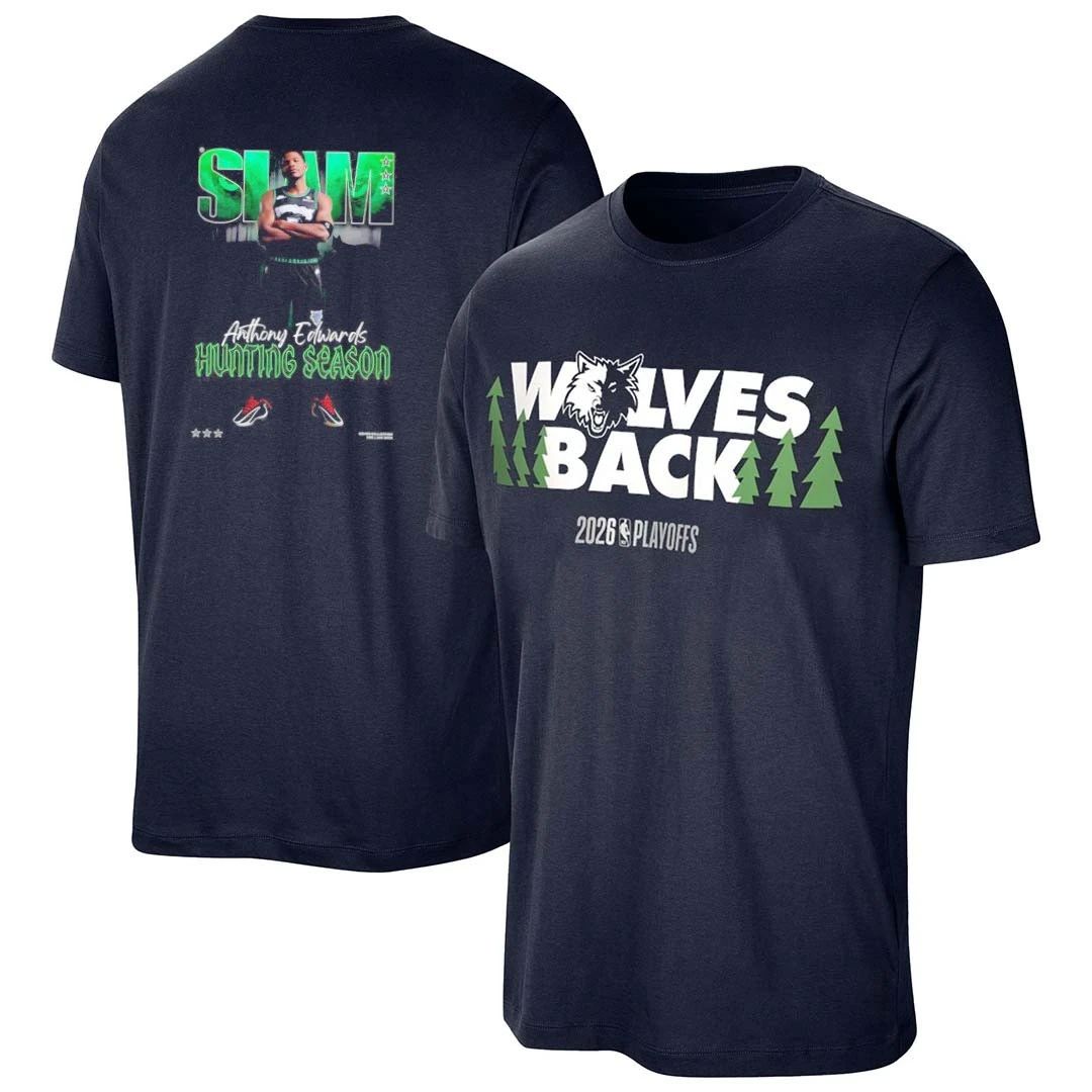 Anthony Edwards hunting season 2026 Minnesota Timberwolves front and back shirt