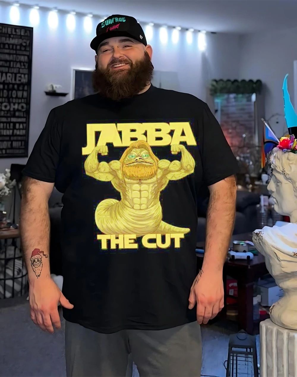 Jabba The Cut flexing muscle shirt