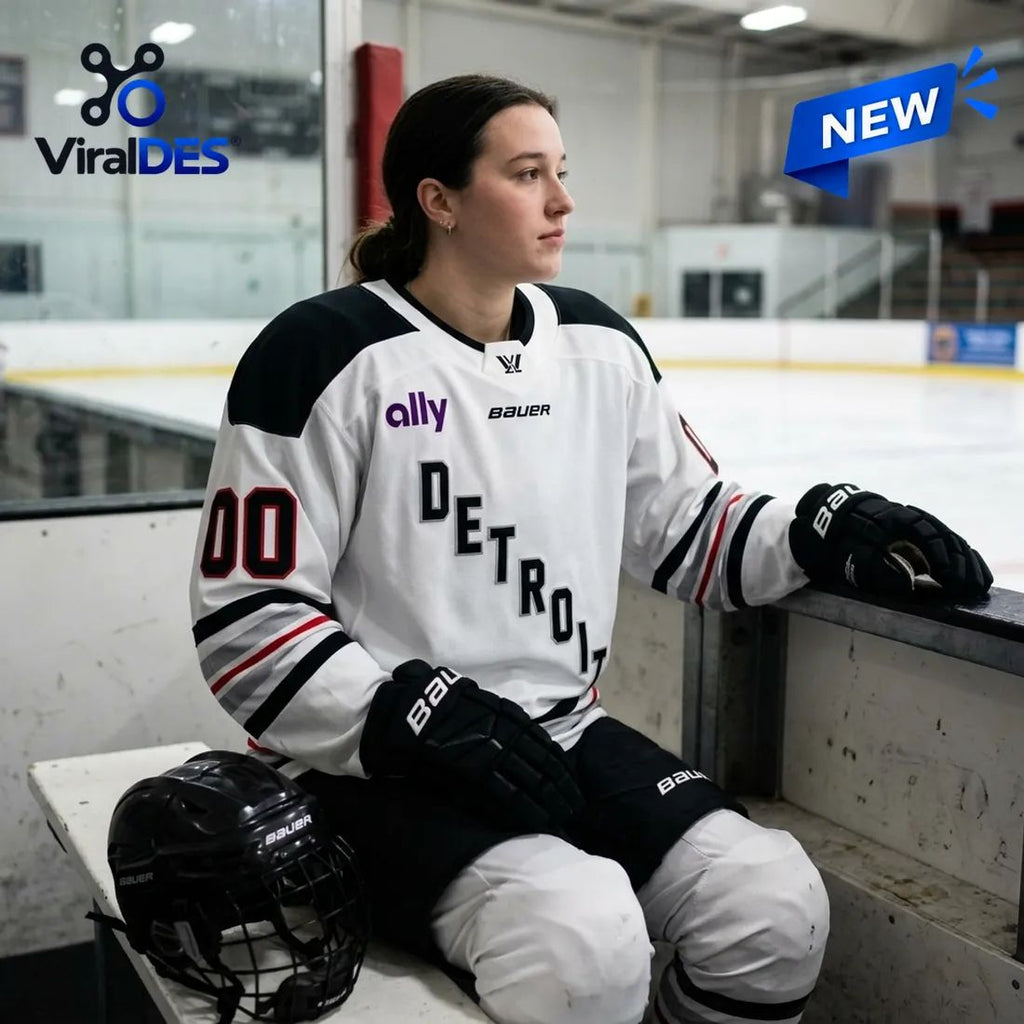 PWHL Detroit 2026 Away Custom Hockey Jersey