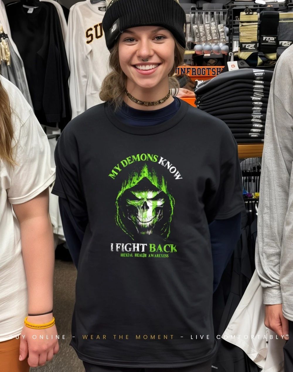 Reaper My Demons know I fight back Mental Health Awareness shirt