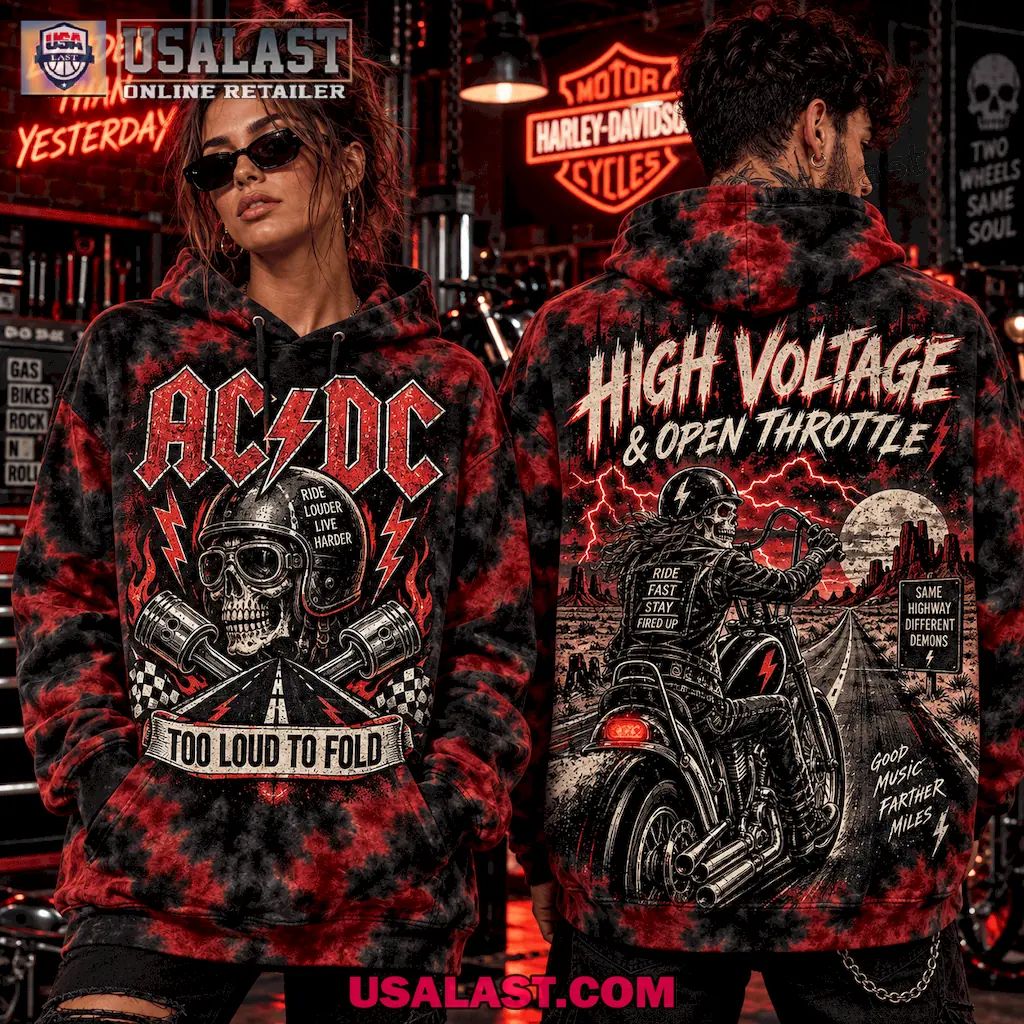 AC/DC High Voltage Open Throttle Hoodie Shirt