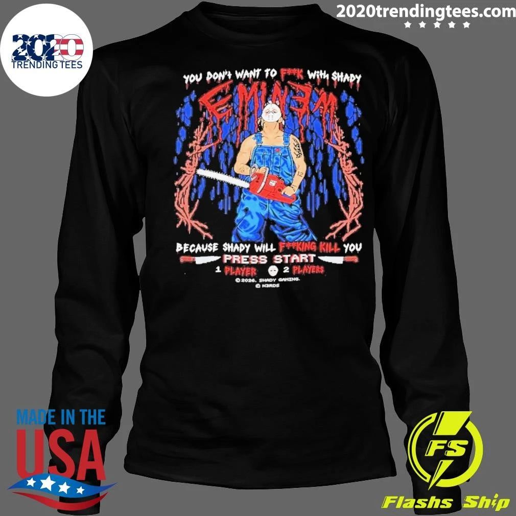 Eminem Shady Gaming Press Start Chainsaw Hockey Mask Shirt