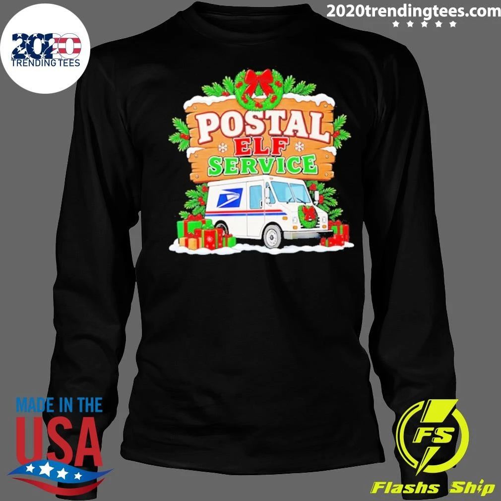 Usps Christmas Trees Postal Elf Service T-Shirt
