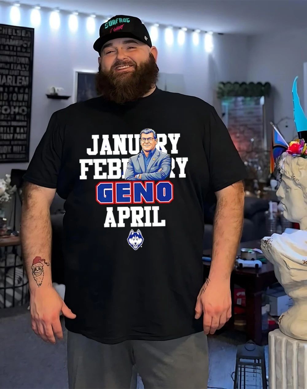 Geno Auriemma UConn Women’s Basketball Jan Feb Geno April shirt