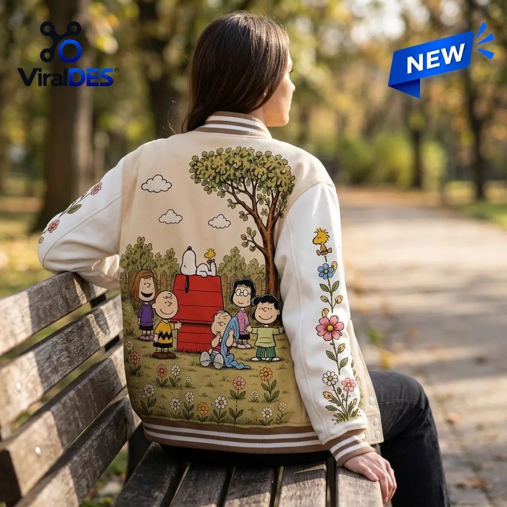 Peanuts Gang Custom Name Varsity Jacket