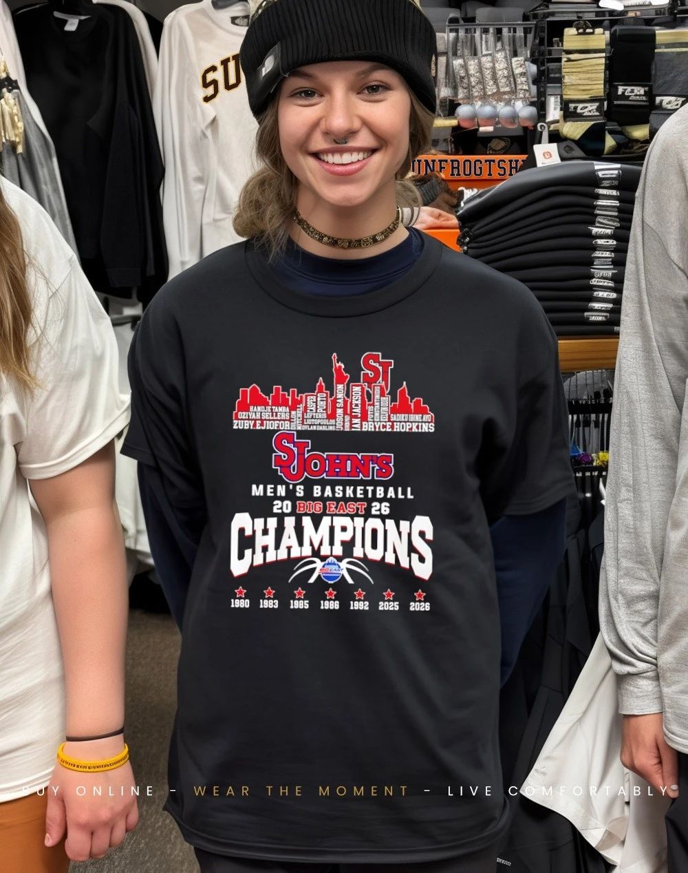 St. John’s Red Storm Big East regular-season Champions pllayer name city skyline shirt