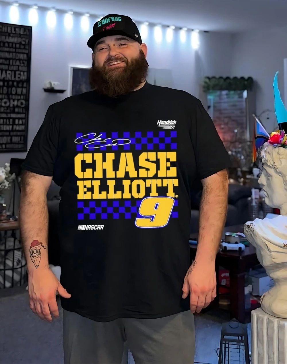 Chase Elliott 9 Nascar Vive La Fete autographed shirt