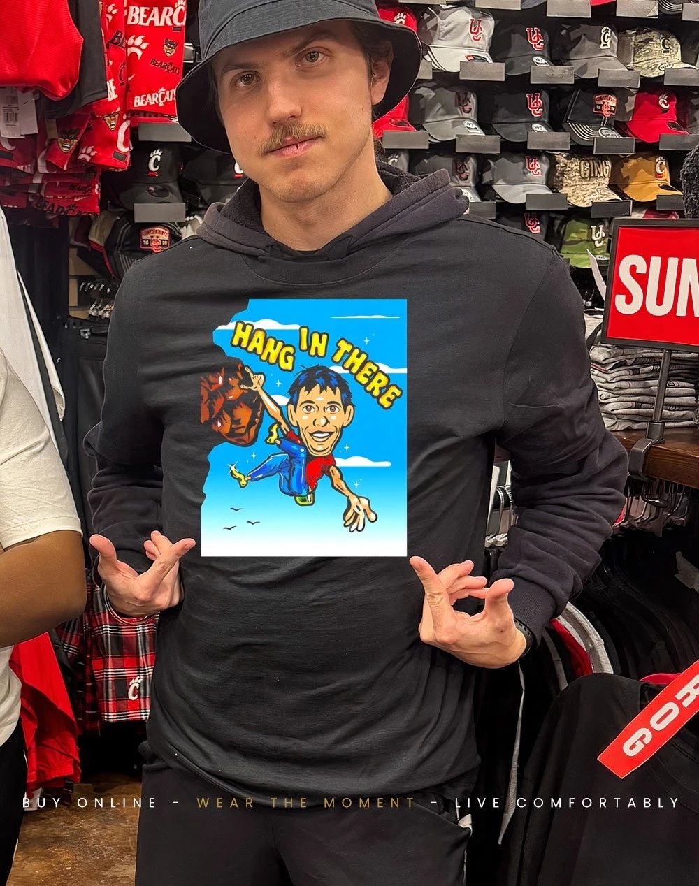 Alex Honnold hang in there caricature shirt