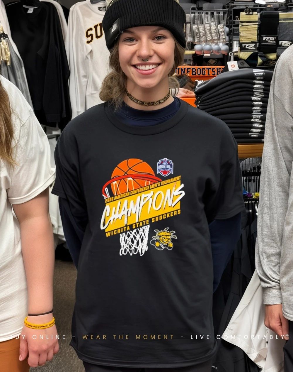 Wichita State Men’s Basketball American Conference Tournament Champions Basket Shirt