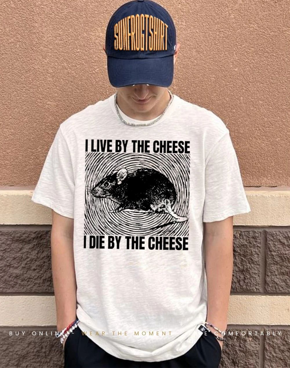 Rat I live by the cheese I die by the cheese shirt