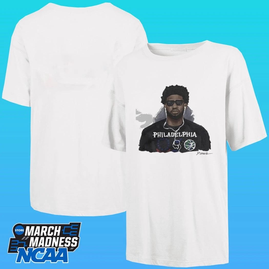 Philadelphia Basketball Sixers Joel Embiid Artwork By D. Sarana Shirt