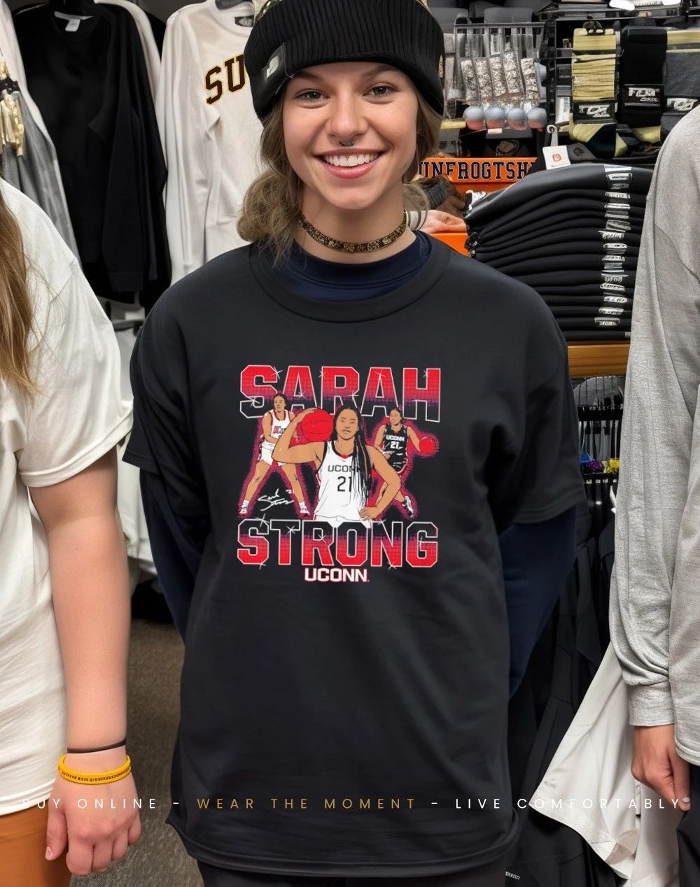 Sarah Strong Masterpiece UConn Basketball signature graphic shirt