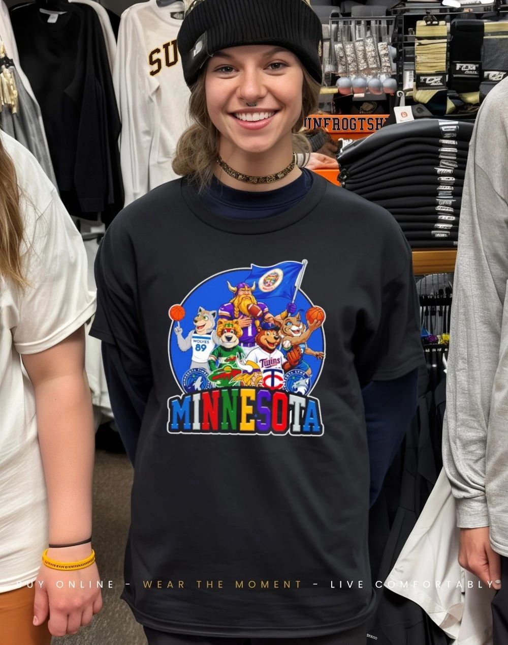 Minnesota sports mascot squad flag shirt