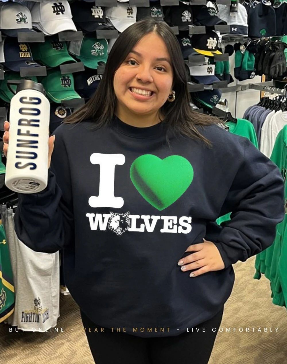 Minnesota Timberwolves I love Wolves Front and Back shirt