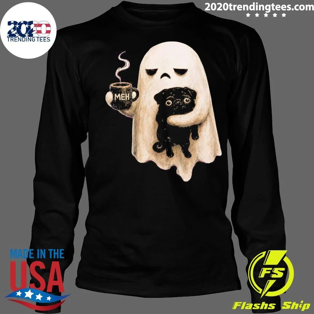 Halloween Black Pug Ghost Dog Lover Shirt