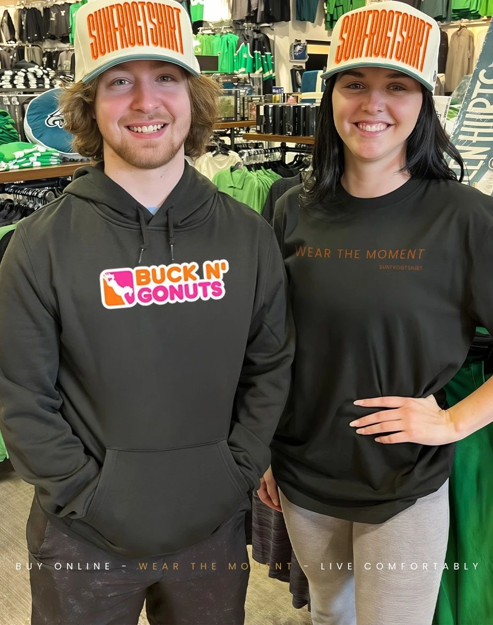 Buck n go nuts Dunkin’ Donuts parody shirt